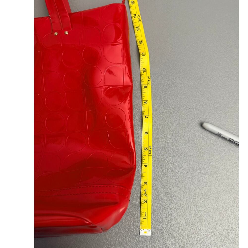 Kate Spade Red Patent Leather Tote Bag Large Glossy Shoulder Bag NWOT - Picture 8 of 10